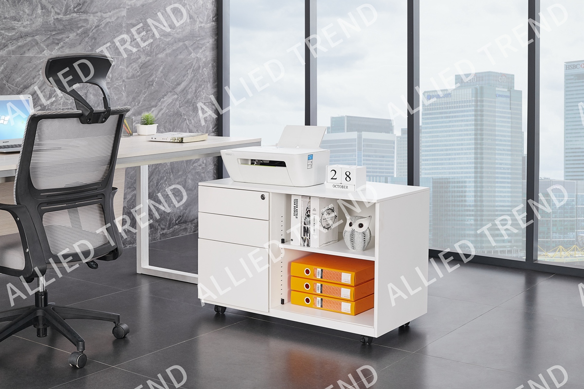 Armoires blanches à volets roulants à tirage latéral AT-MP-02